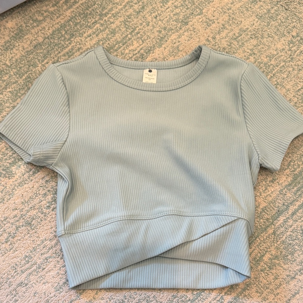 Yogalicious Light Blue Ribbed Top